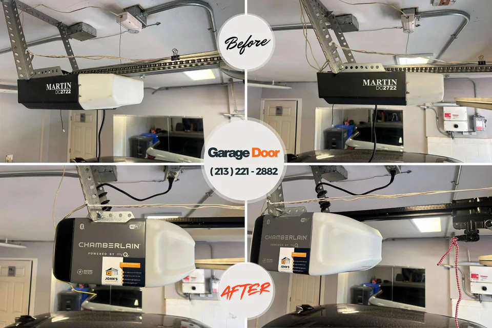 Before and after: garage door repair Paia, HI